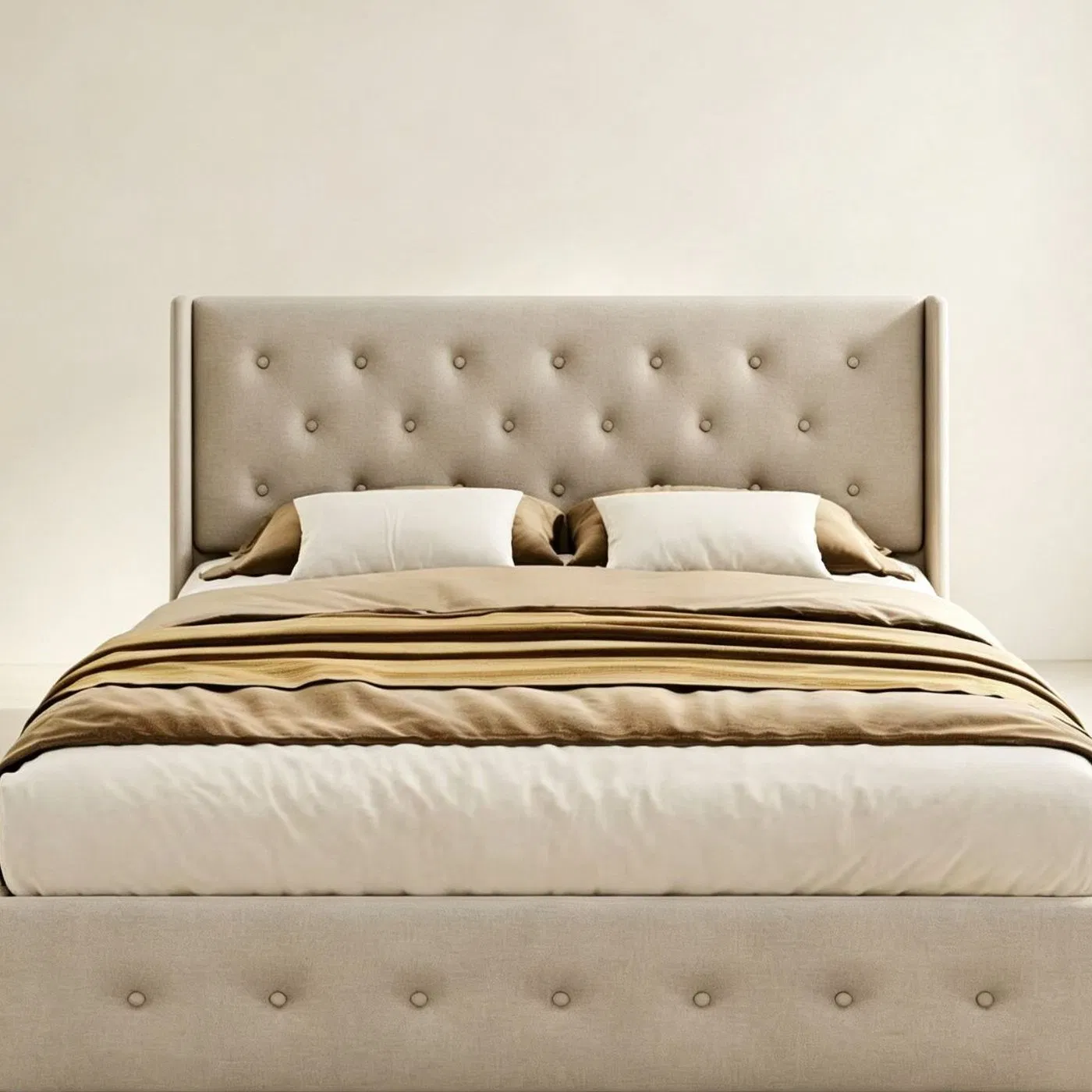 Comfort Tufted Upholstered Full Bed Frame Hydraulic Storage Space Saver Platform Bed