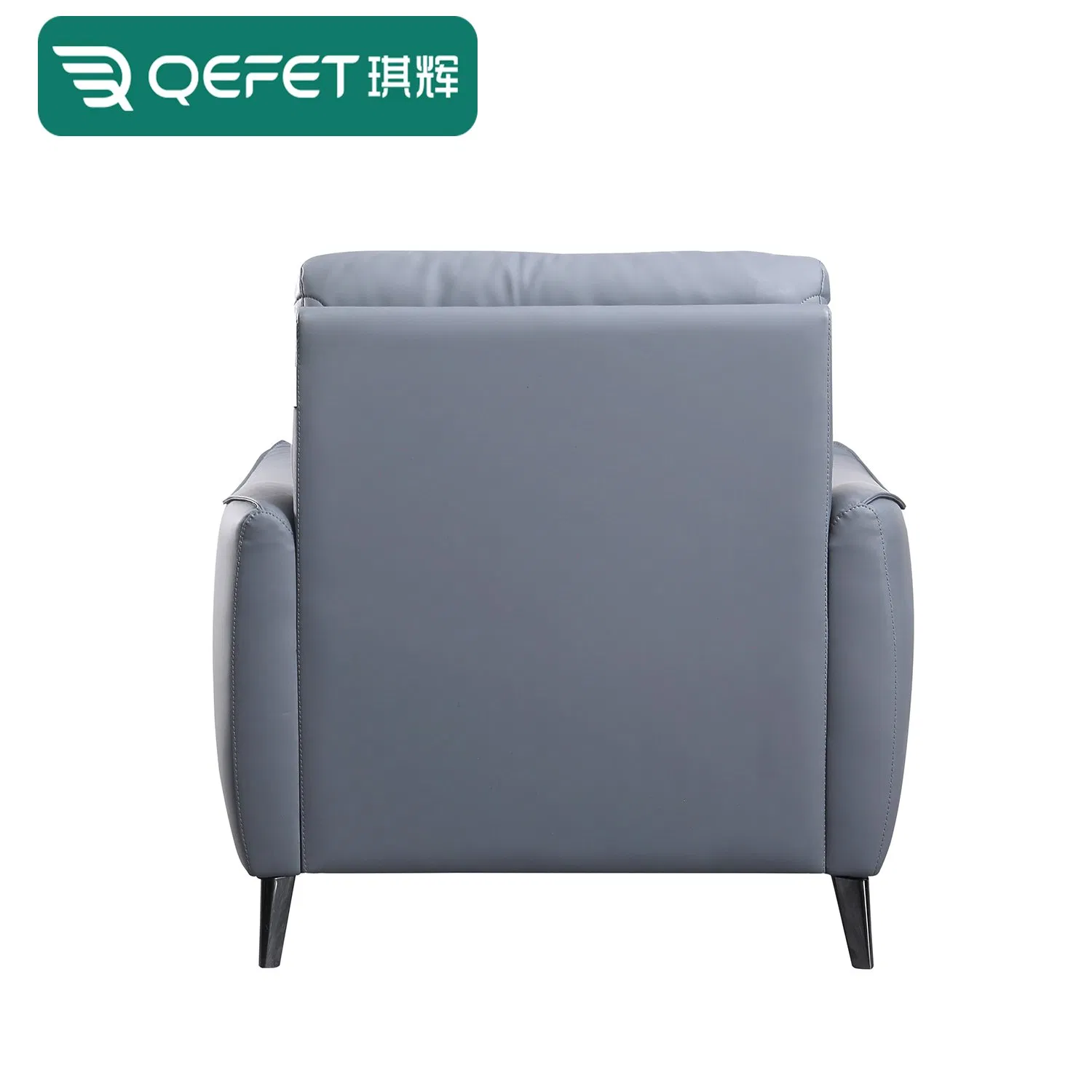 Elegante Poltrona de Couro Azul para Estilo de Sala de Estar Contemporânea