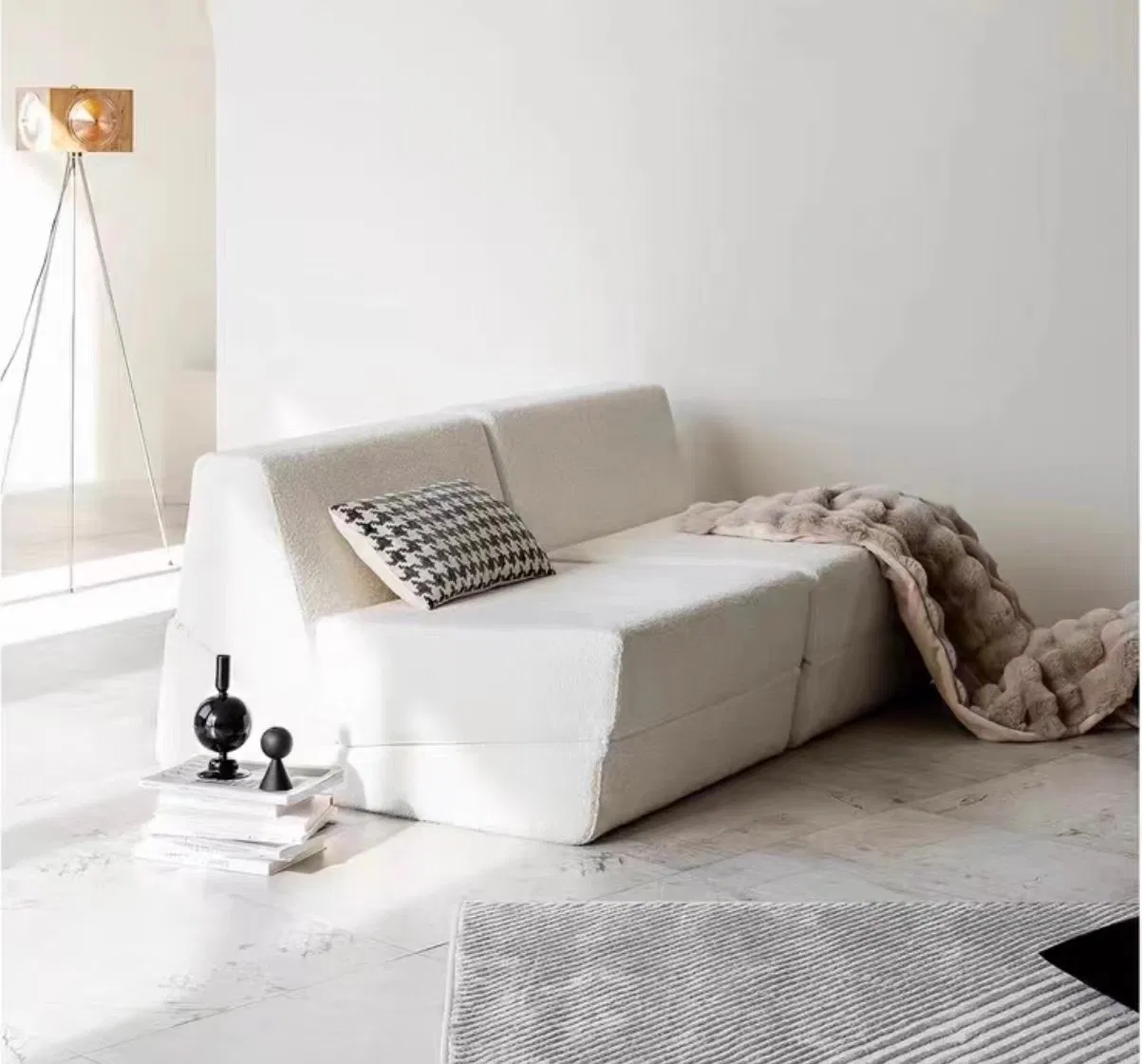 Sofá de tecido dobrável cama dia sofá cama simples