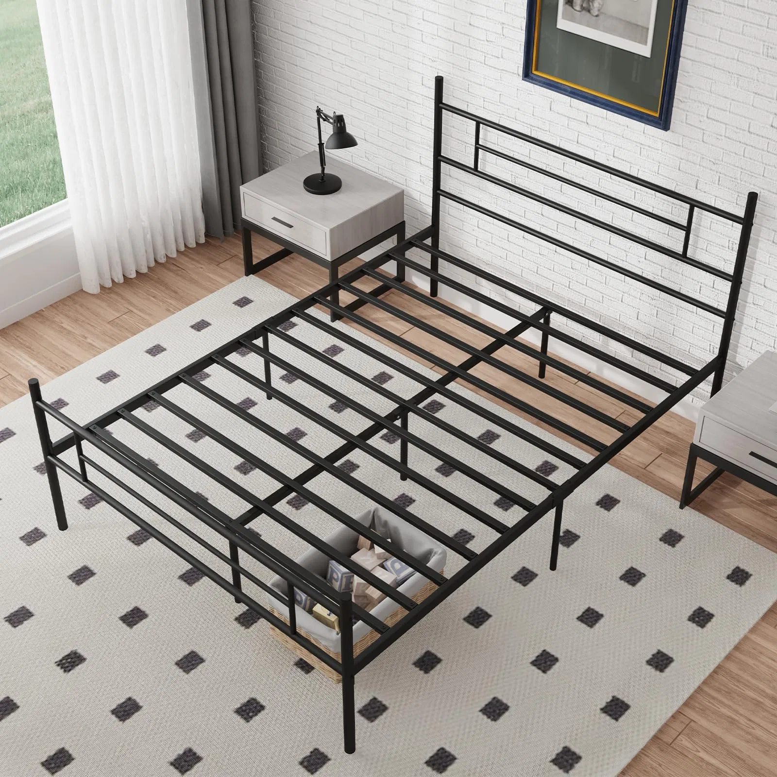 14 Estrutura de Cama de Metal de 30 cm Cama Queen
