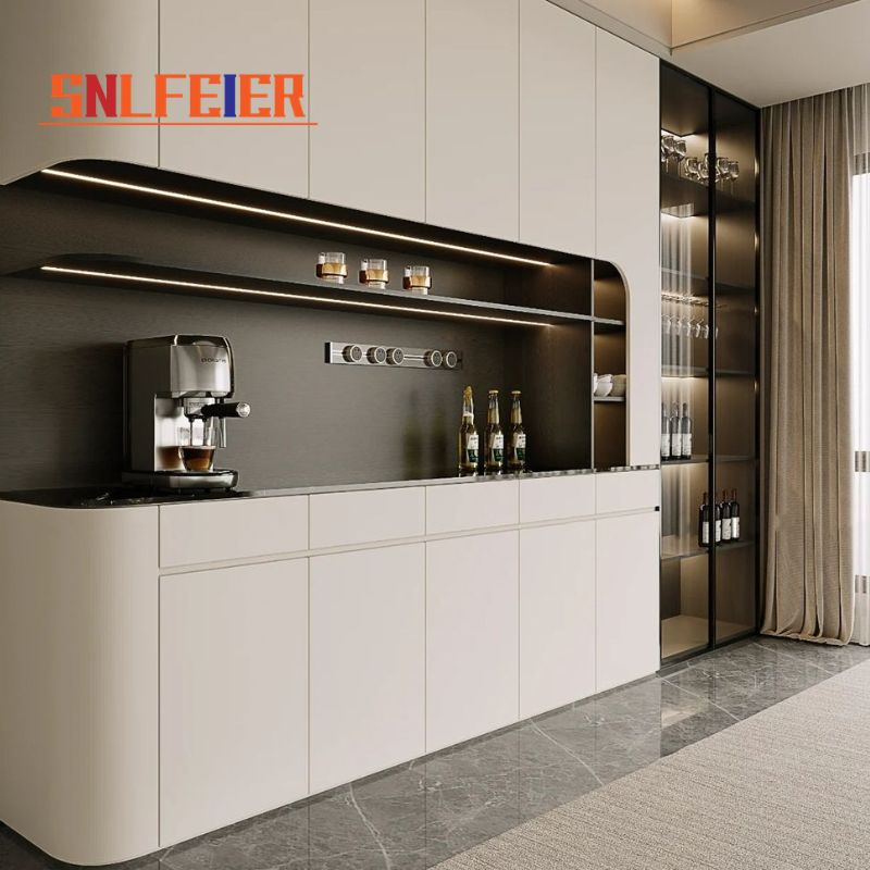 Custom Luxury Nordic Japandi Creamy White Living Room Home Furniture Storage Buffet Credenza Modern Minimalist Sideboard