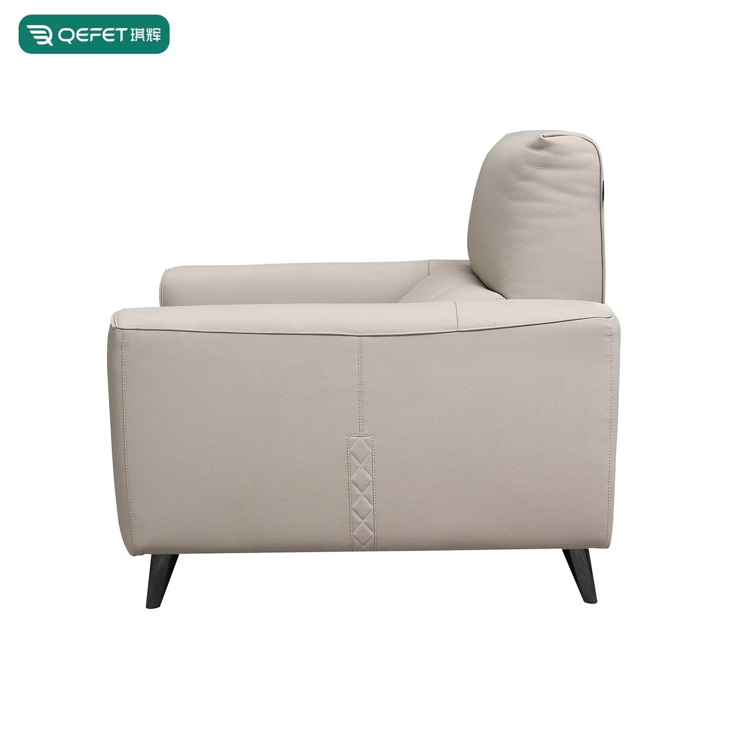Poltrona Reclinável Elegante em Couro Creme