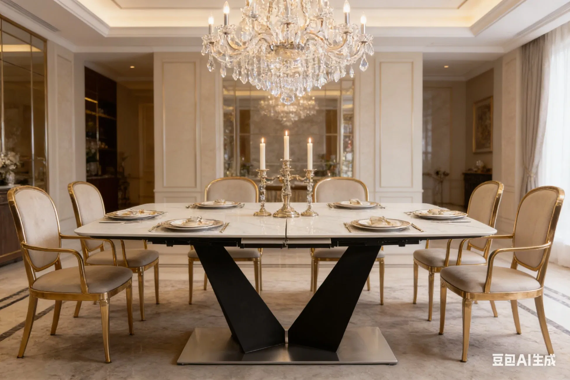 Mesa de Jantar Sinterizada Extensível Vibrante para Lares Modernos