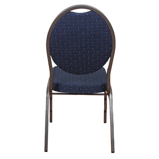 Cadeiras de Jantar Modernas Baratas com Estofado Azul e Estrutura de Metal para Eventos