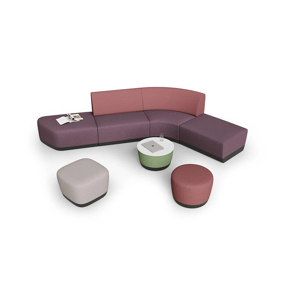 Conjunto de Sofás Modulares Reclináveis de Design Moderno para Uso em Escritórios e Hotéis