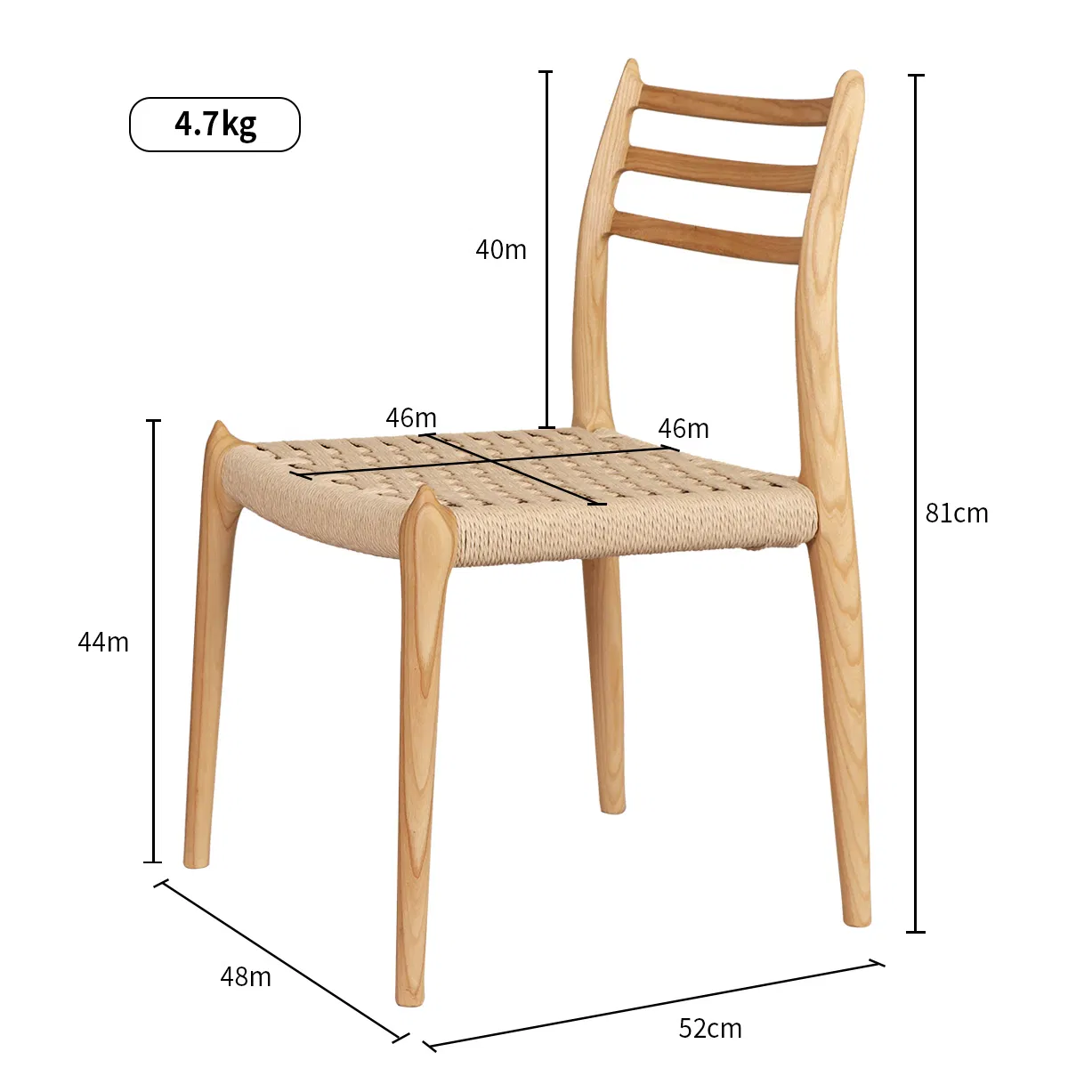 Cadeiras de Jantar Modernas Sem Braços de Rattan Retro da Welhome Furniture