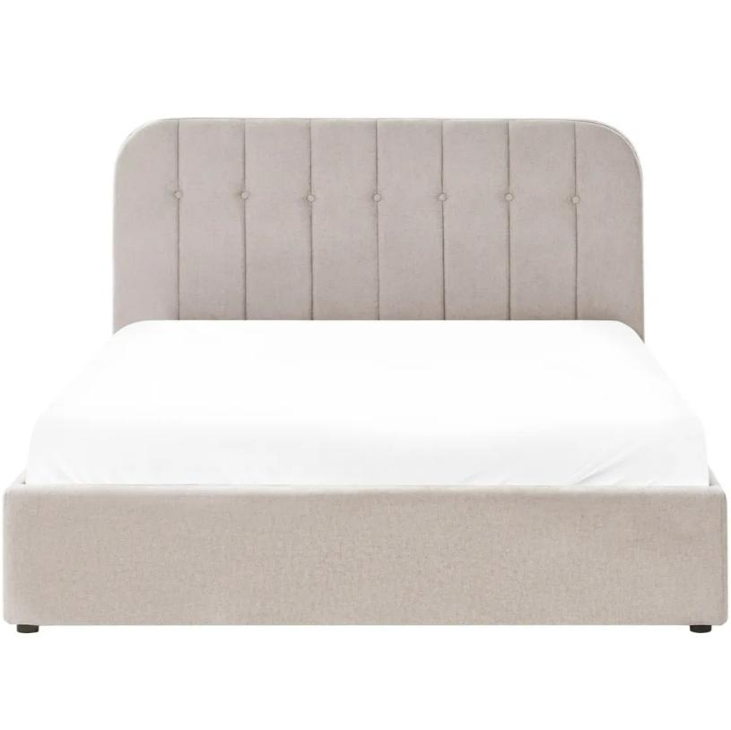Cama de Casal Rainha Tamanho Europeu Cama Elevável Estrutura de Metal Estofada Cama com Espaço de Armazenamento