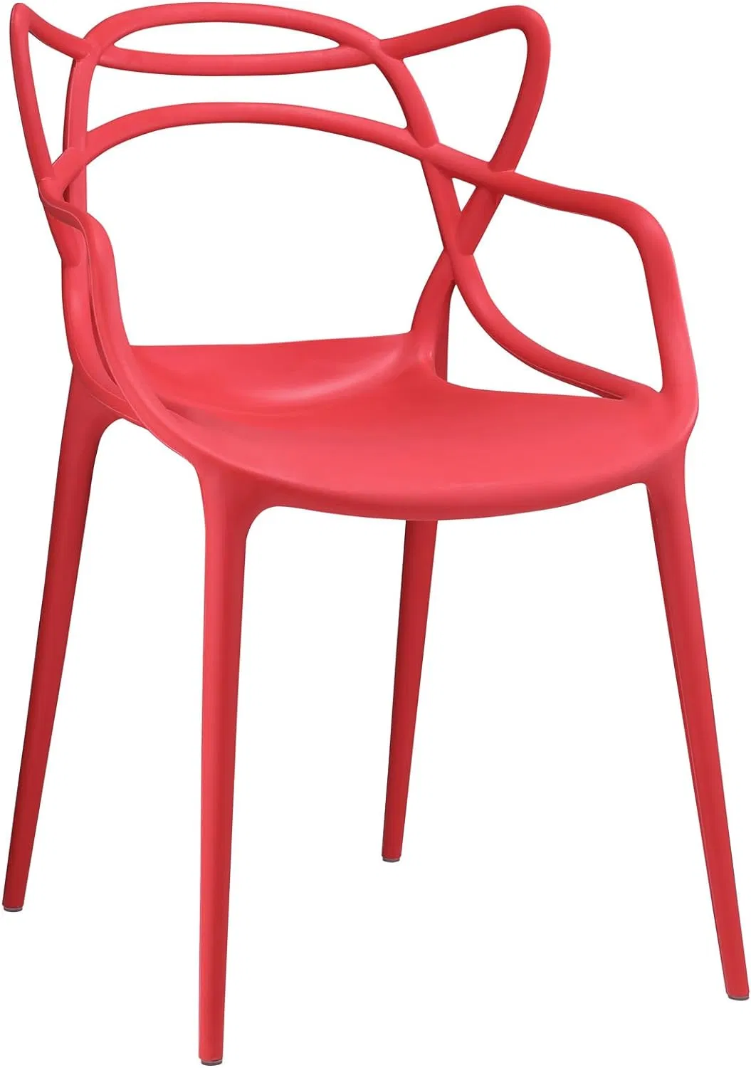 Móvel de Jantar Cadeira de Braço Entrelançada Preta Cadeira de Plástico Moldado Sem Braços para Sala de Jantar (ZG50-031)