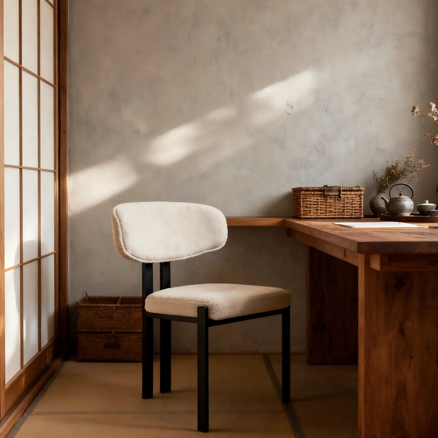 Cadeira de Jantar Moderna Comercial Ergonômica Estofada em Metal com Tecido e Padded Branco em Metal Preto para Sala de Estar em Casa, Restaurante, Decoração de Banquete, Móveis