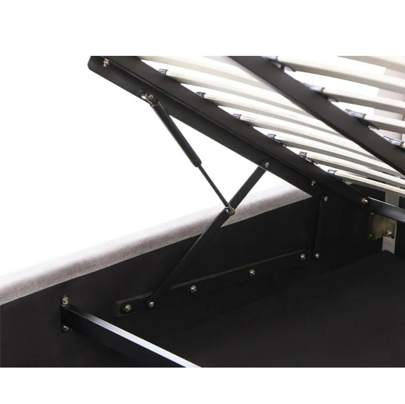 Cama de Casal Rainha Tamanho Europeu Cama Elevável Estrutura de Metal Estofada Cama com Espaço de Armazenamento