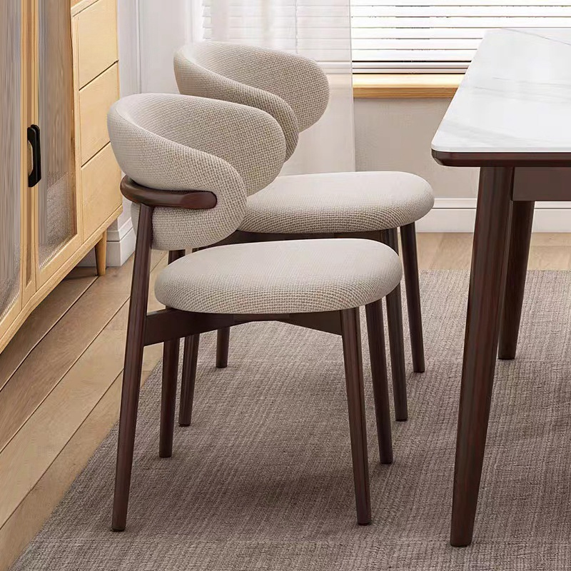 Cadeira de Jantar de Design Moderno Nórdico Estofada em Tecido para Restaurantes, Hotéis, Apartamentos, Uso em Bar em Casa e Cozinha