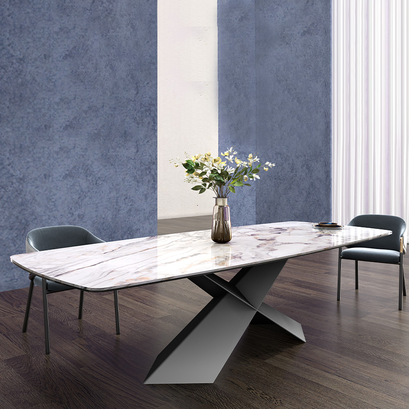 Mesa de Jantar Redonda de Mármore com Acabamento Brilhante para Sala de Estar, Móveis Personalizados e Minimalistas