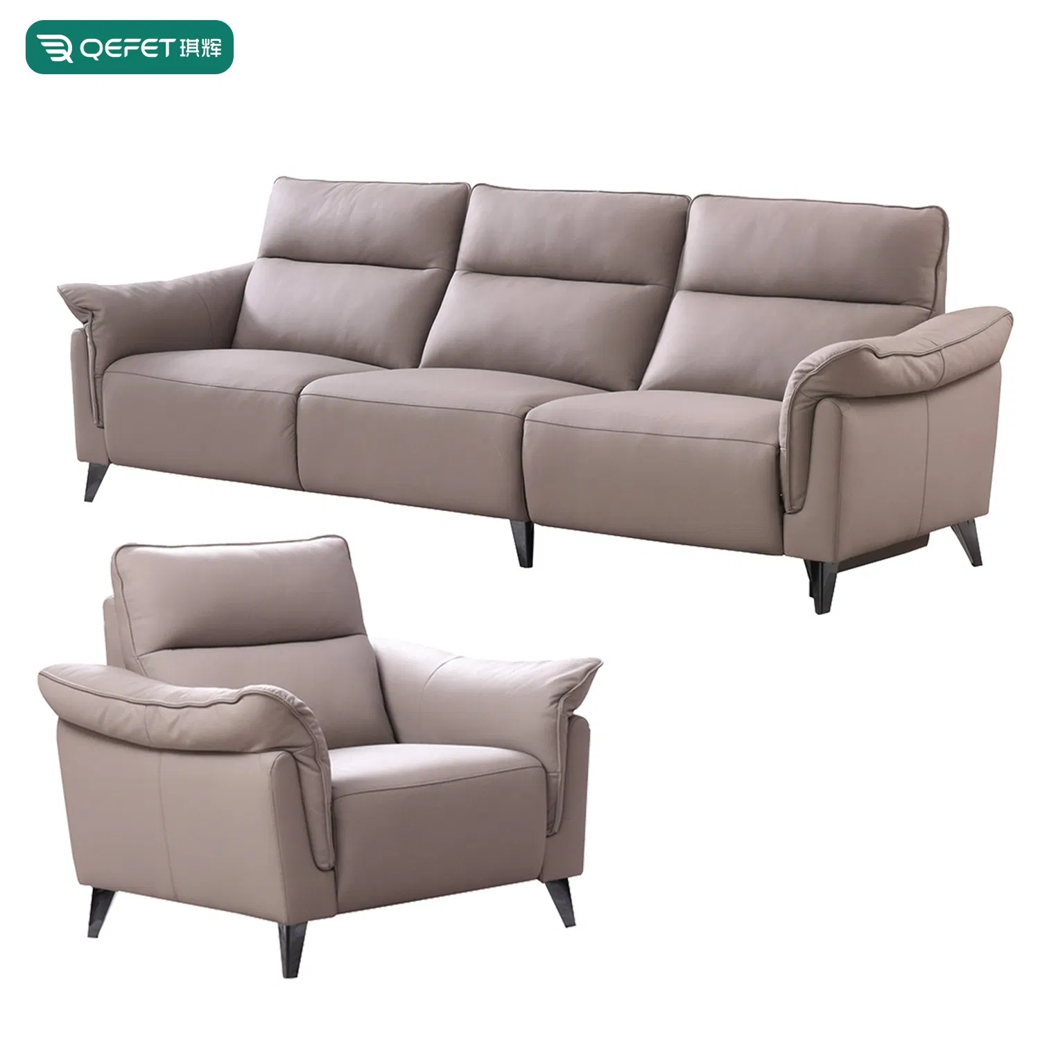 Poltrona Recliner de Couro Cinza Moderno para Conforto Máximo