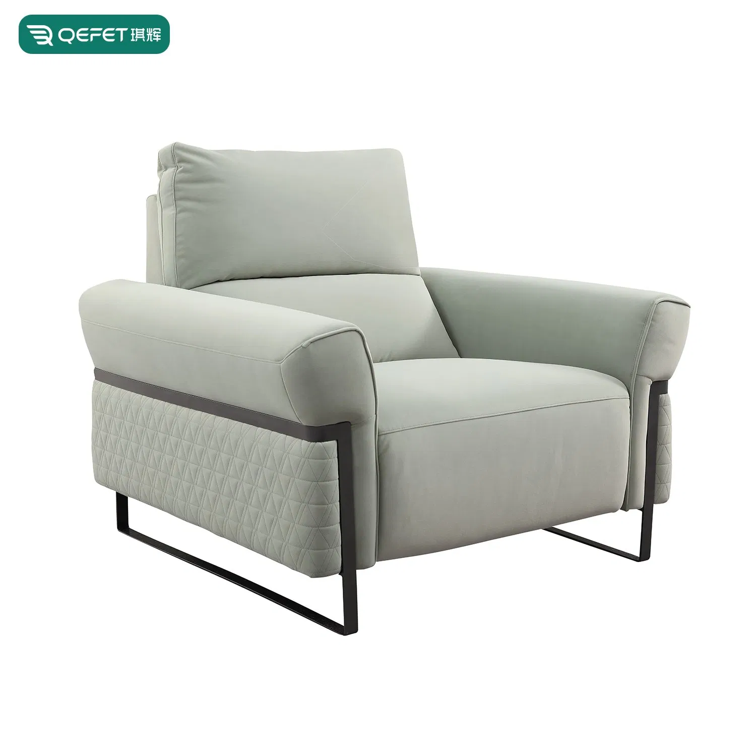 Cadeira de Veludo Verde Luxuosa para Salas de Estar Italianas Modernas