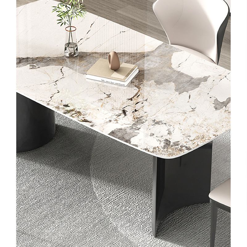 Conjunto de Jantar Extensível Mesa de Jantar de Pedra Mesa de Jantar Mesa de Jantar de Pedra Sinterizada 016