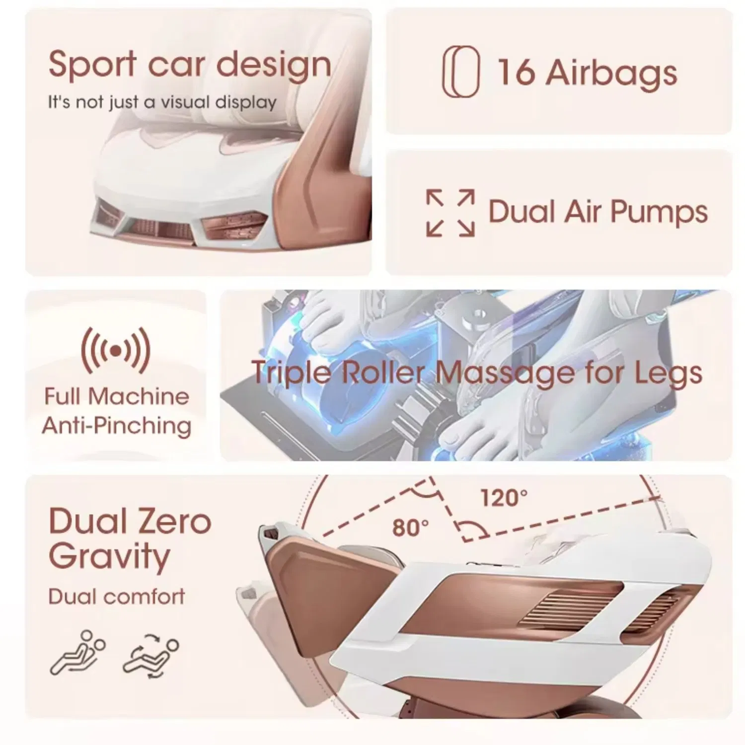 Guoheng China Melhor Luxo Zero Gravidade SL Track 4D Cadeira de Massagem Elétrica Corporal Massagem Completa Poltrona de Massagem