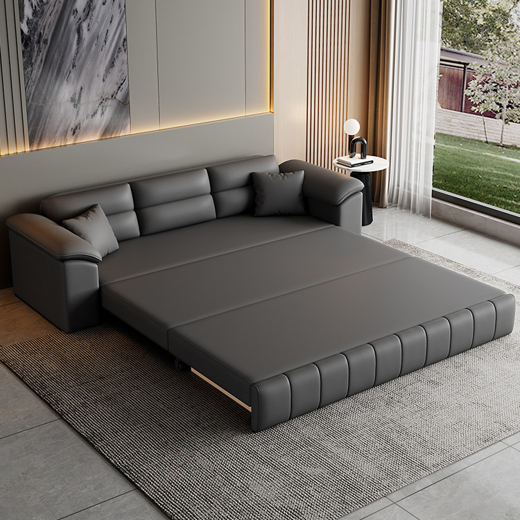 Sofá-cama conversível moderno reclinável com altura ajustável, dobrável, estofado em metal e couro, para quarto e sala de estar, fabricante direto
