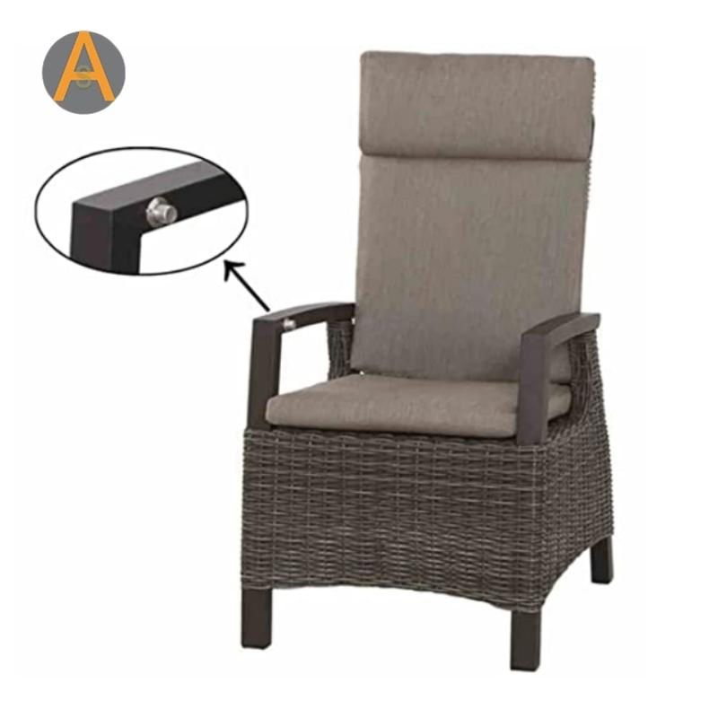 Cadeira de Braço Funcional Alta para Lazer ao Ar Livre, Funcional, Ajustável, Dobrável, Mobiliário de Jardim em Rattan e Vime para Sala de Estar