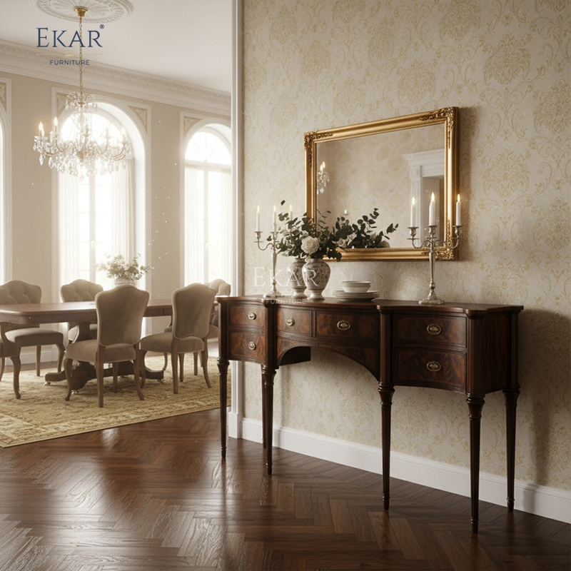 Buffet de Luxo Heritage Ekar Regency com Incrustações Manuais em Estilo Inglês