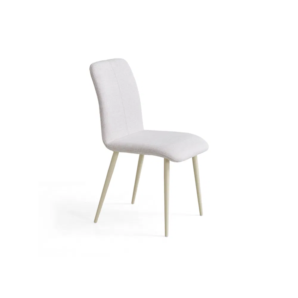 Casa Sem Braço Cadeira de Jantar Cinza Moderna Estofada Minimalista com Pernas de Metal Sem Braço Quente