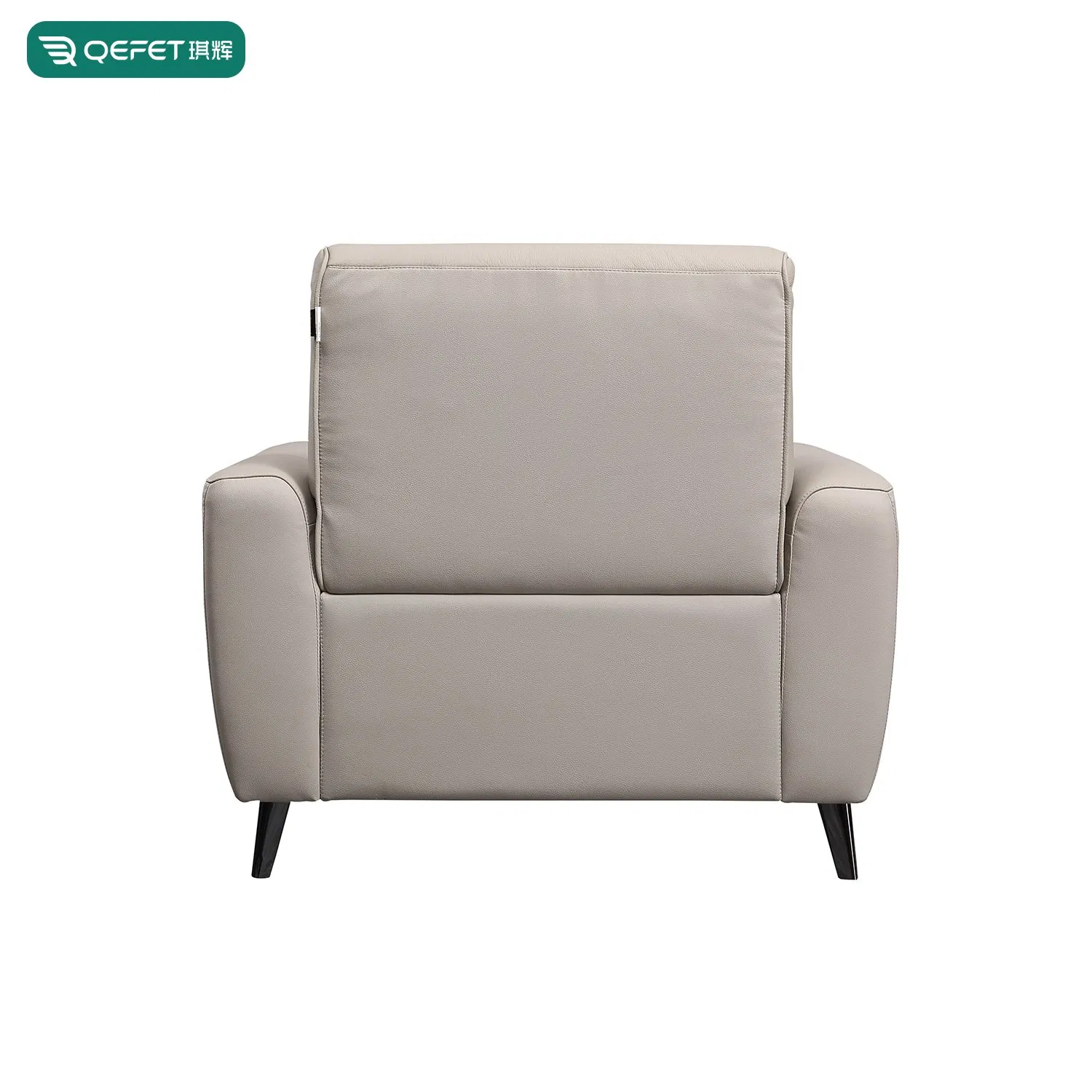 Poltrona Reclinável Elegante em Couro Creme