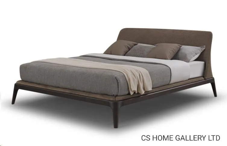 Conjunto de Móveis de Quarto de Hotel Moderno Cama Plataforma Estofada em Linho Tamanho King
