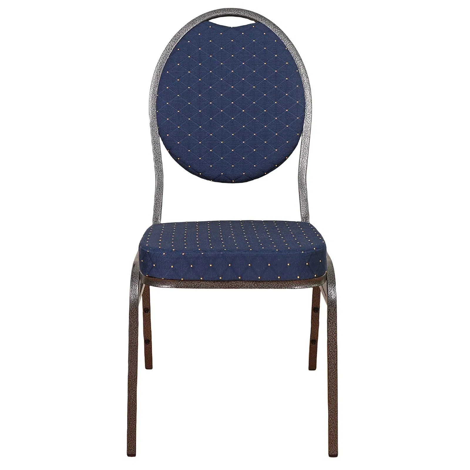 Cadeiras de Jantar Modernas Baratas com Estofado Azul e Estrutura de Metal para Eventos