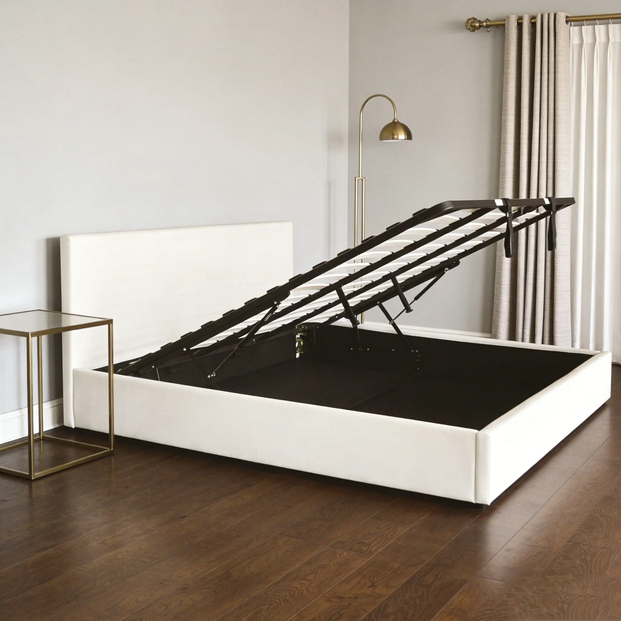 Cama estofada de luxo confortável com elevação suave e grande espaço de armazenamento