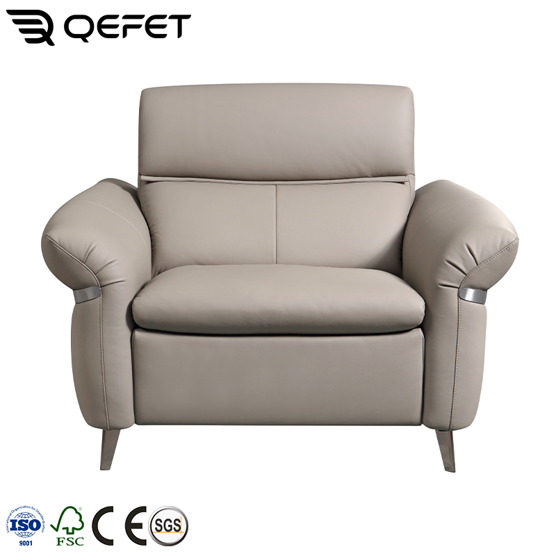 Poltrona Recliner Elétrica de Couro Moderna para Salas de Estar