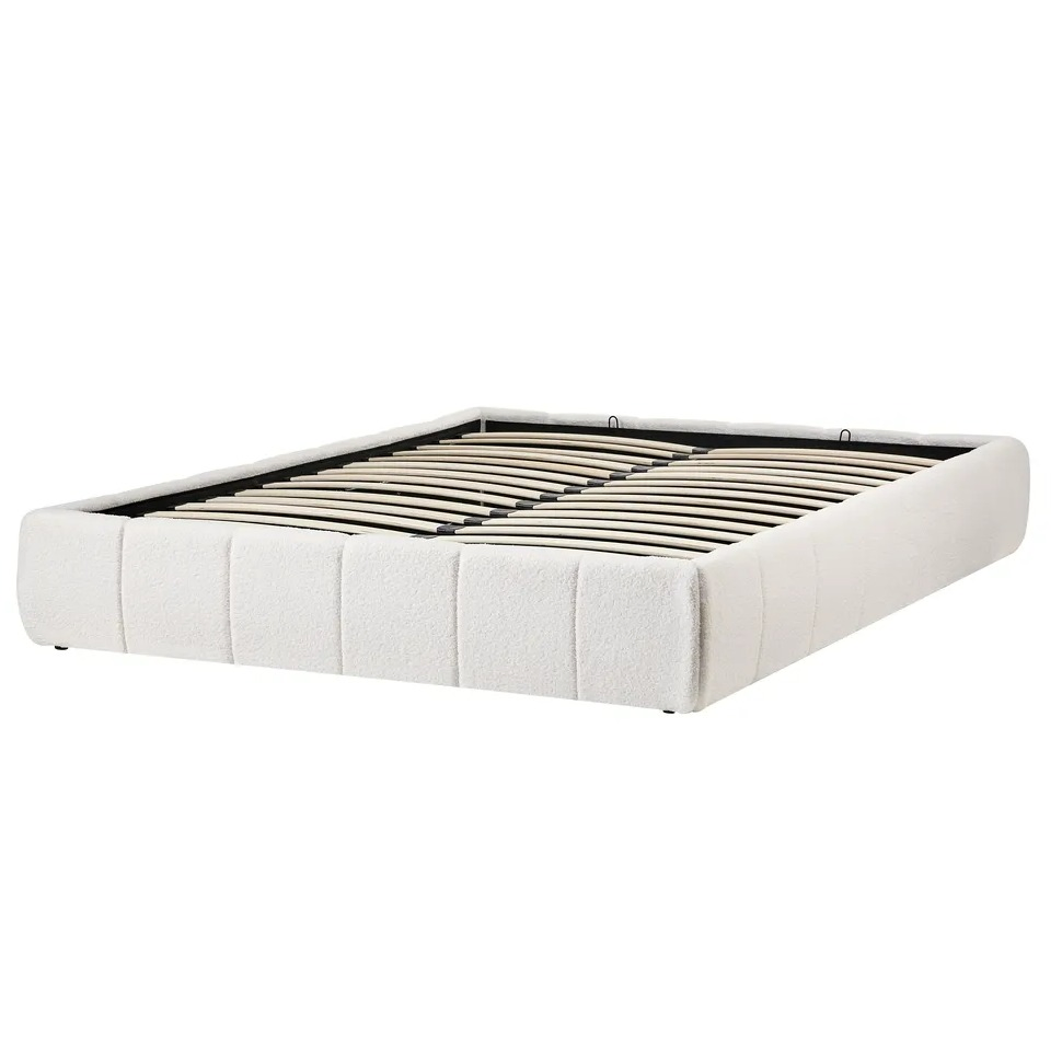 Apartamento Estúdio Espaço Eficiente Cama Estofada Cama de Plataforma Tamanho King com Armazenamento Estrutura de Cama para Colchão Fundação