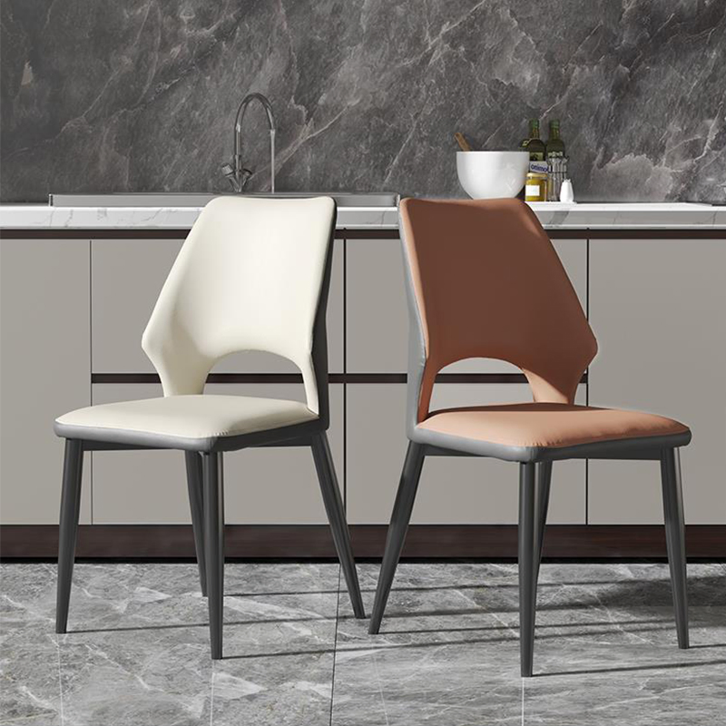 Conjunto de Mesa de Jantar Redonda Mobiliário de Sala de Jantar Mesa de Pedra Sinterizada Base de Metal Tampas de Cadeira R035A01