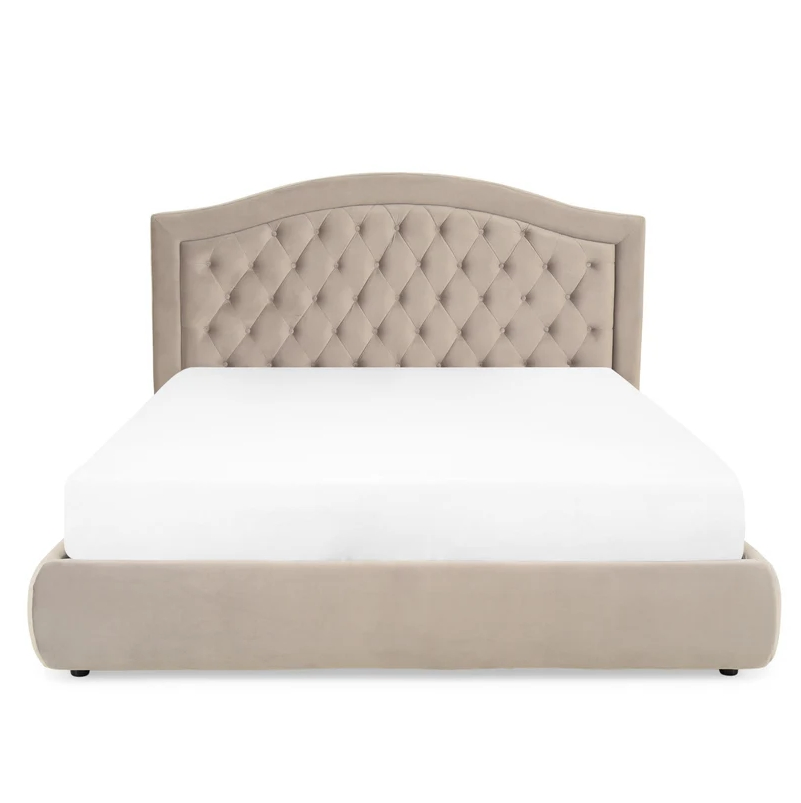 Cama de Casal Luxuosa com Cama Queen King Size, Padrão de Grade de Diamante, Cama Estofada com Compartimentos que Economizam Espaço, Cama com Armazenamento em Plataforma