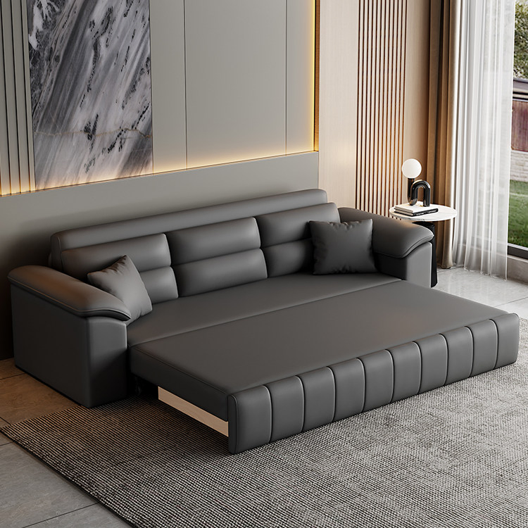 Sofá-cama conversível moderno reclinável com altura ajustável, dobrável, estofado em metal e couro, para quarto e sala de estar, fabricante direto