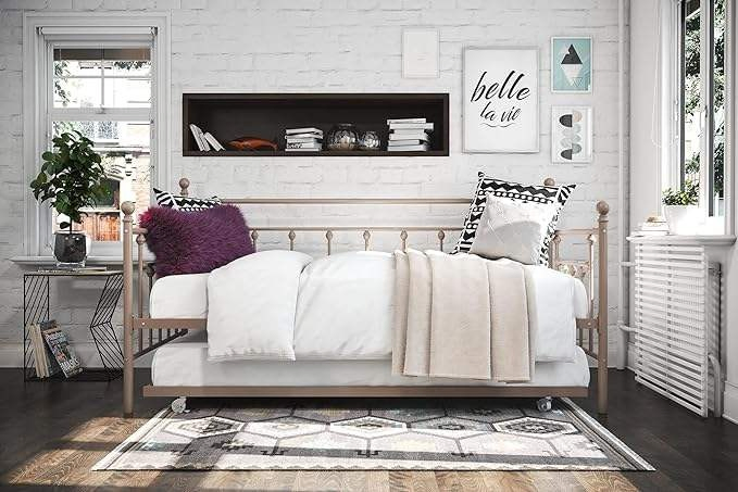 Estrutura de Cama Plataforma de Metal Moderna com Cabeceira, Sem Ruído