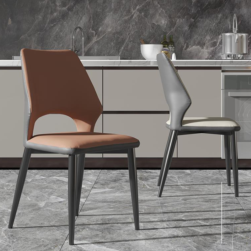 Conjunto de Mesa de Jantar Redonda Mobiliário de Sala de Jantar Mesa de Pedra Sinterizada Base de Metal Tampas de Cadeira R035A01