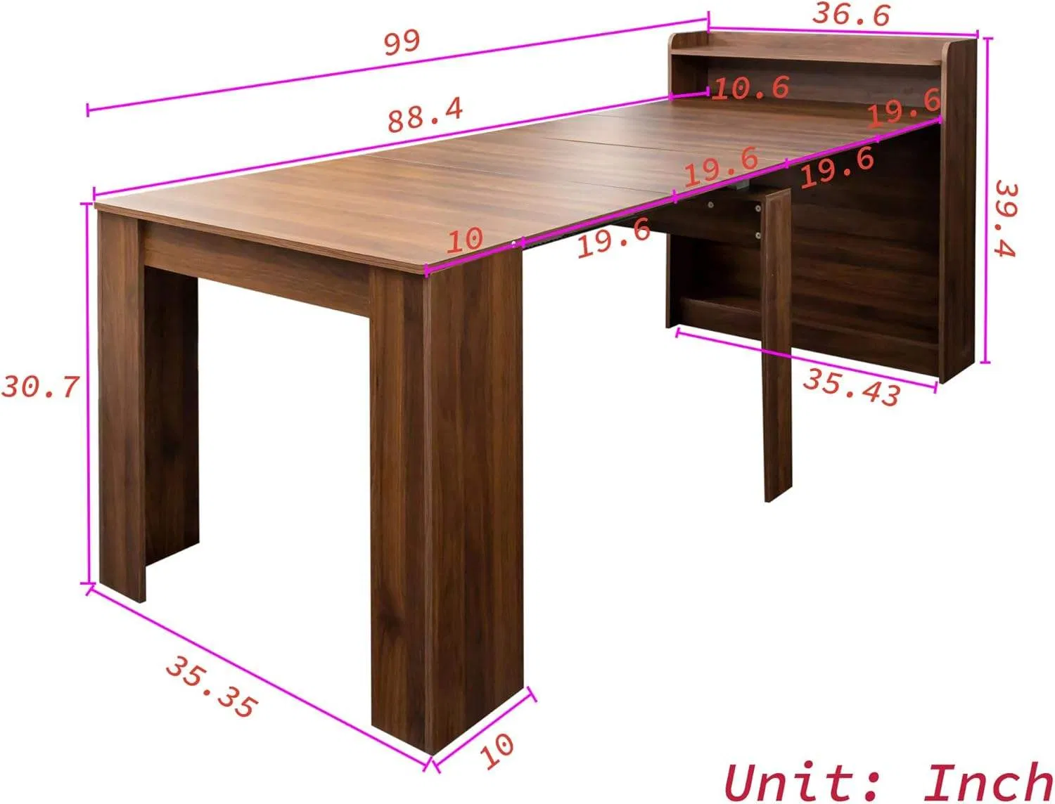 Mesa de Jantar de Madeira Estilosa e Extensível para Casa com Opções de Comprimento e Design Personalizados