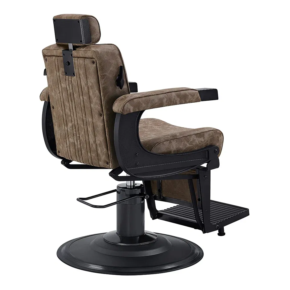 Cadeira de Barbeiro Masculina Pesada Munique Clássica Antiga Equipamento de Salão Mobiliário Cadeira de Braço da Califórnia