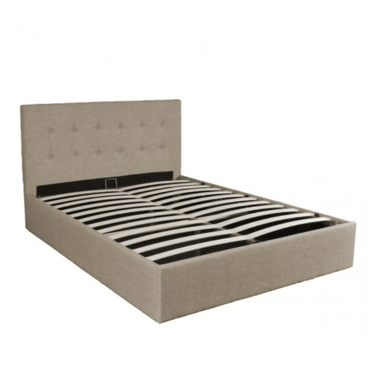Estrutura de Cama King Size com Armazenamento Dobrável para Ferro, Design de Montagem Fácil, Cama Plataforma Estofada