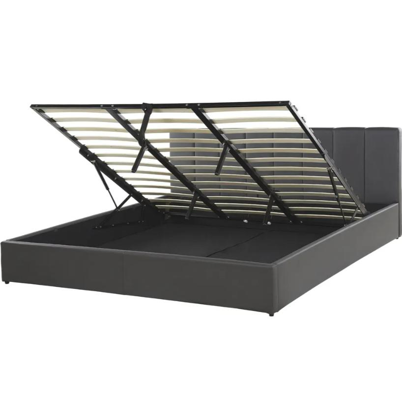 Cama estofada personalizável que economiza espaço com estrutura de armazenamento e suporte elevável