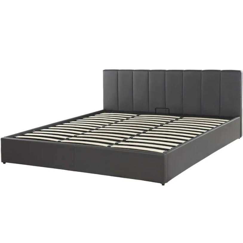 Cama estofada personalizável que economiza espaço com estrutura de armazenamento e suporte elevável