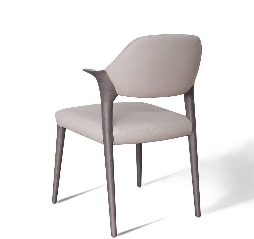 Cadeira de Jantar de Madeira com Encosto para Casa Nórdica, Cadeira de Jantar Estofada de Luxo Leve para Hotel, Cadeira de Jantar para Quarto