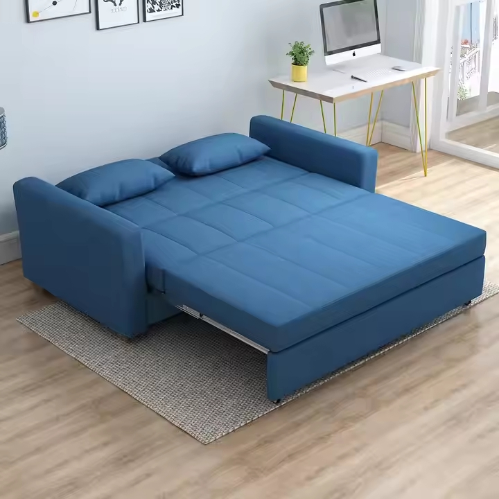 Sofá-cama de dupla função dobrável para pequenas famílias, sofá para duas ou três pessoas, sofá para estudo e descanso, cama dobrável com armazenamento