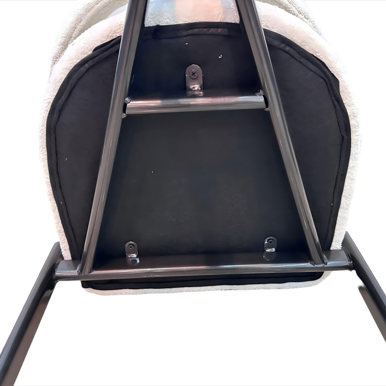 Cadeira de Jantar Moderna Comercial Ergonômica Estofada em Metal com Tecido e Padded Branco em Metal Preto para Sala de Estar em Casa, Restaurante, Decoração de Banquete, Móveis