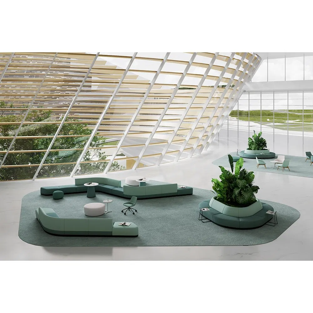 Conjunto de Sofás Modulares Reclináveis de Design Moderno para Uso em Escritórios e Hotéis