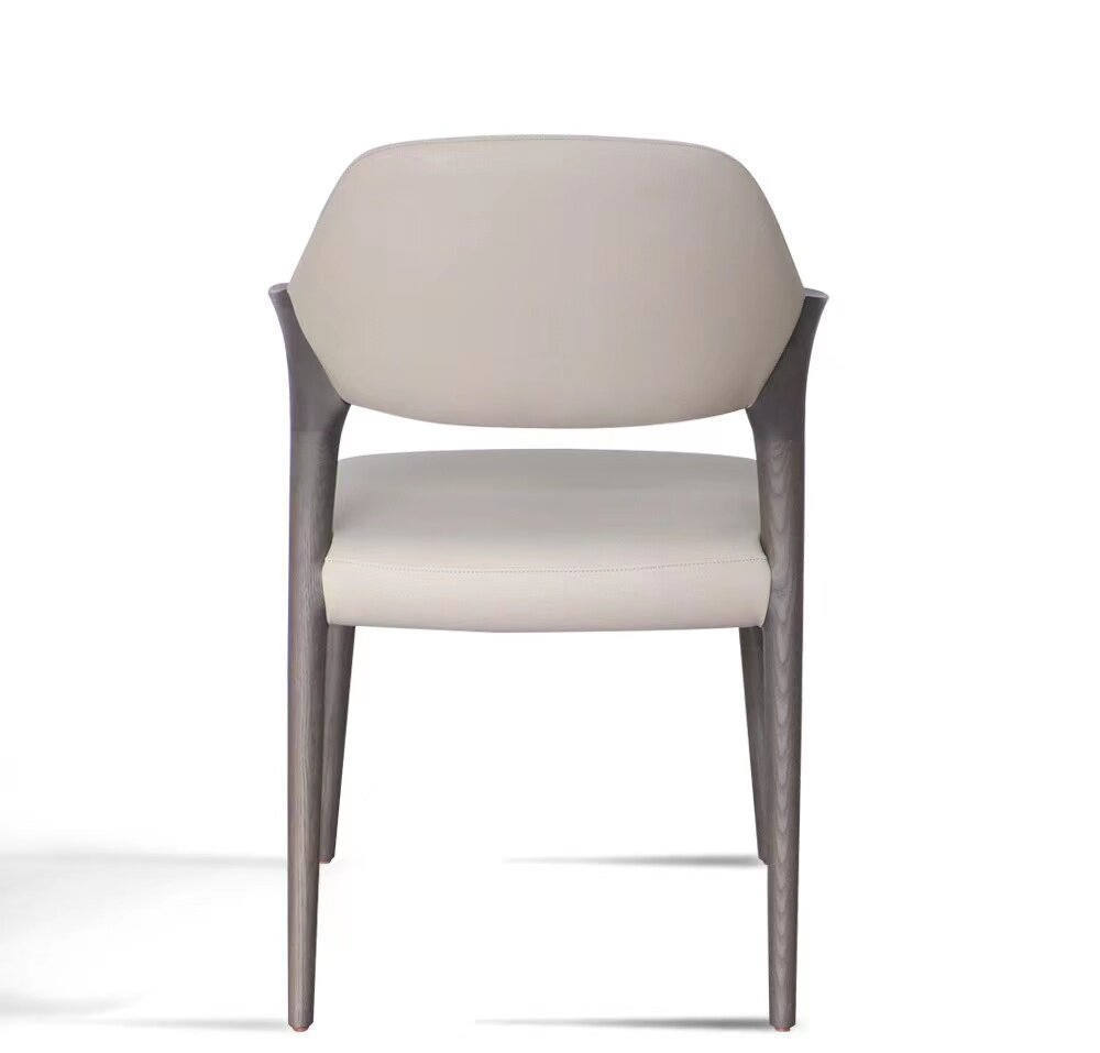 Cadeira de Jantar de Madeira com Encosto para Casa Nórdica, Cadeira de Jantar Estofada de Luxo Leve para Hotel, Cadeira de Jantar para Quarto