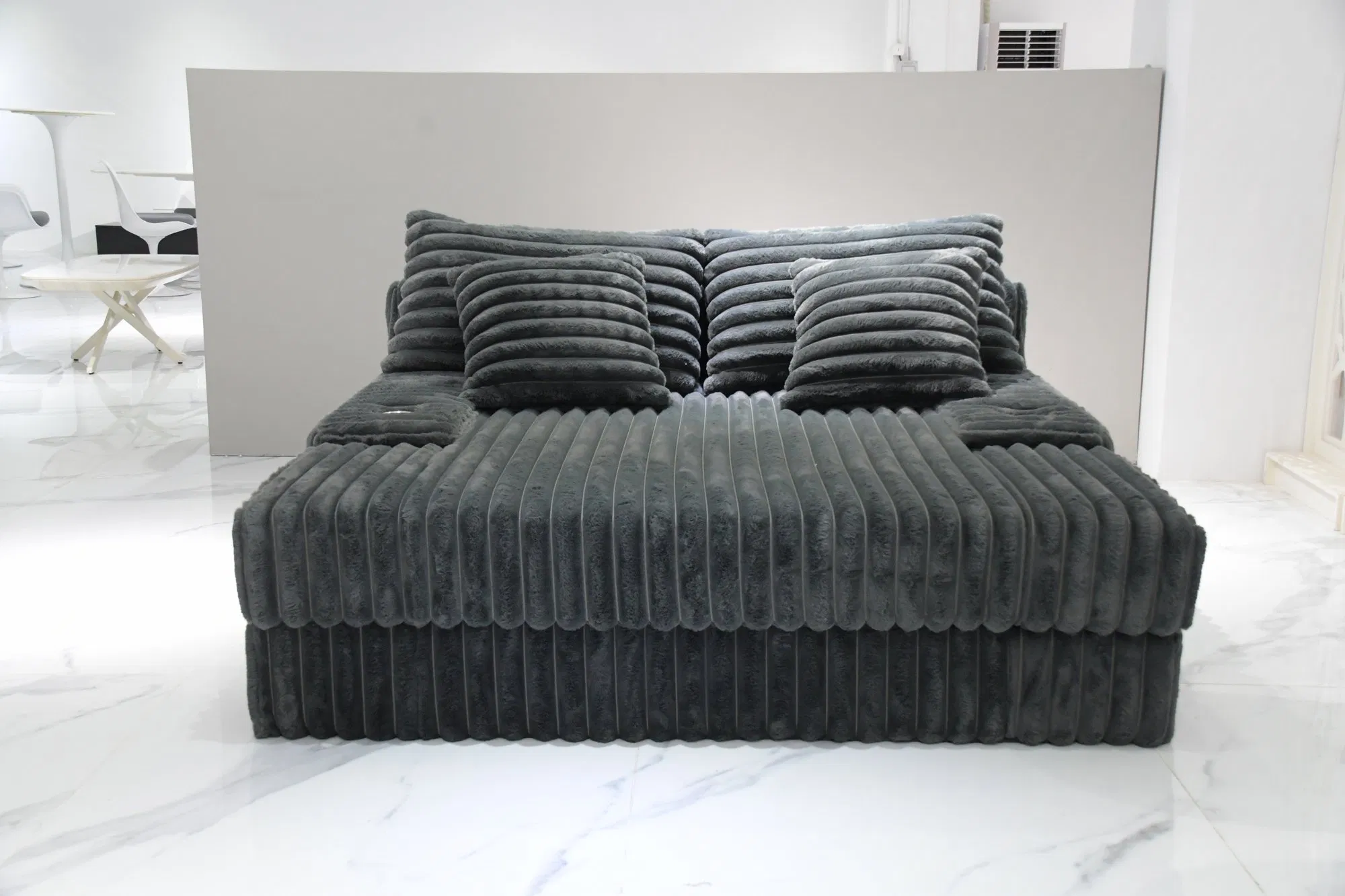 Conjunto de Sofá-Cama Comprimido de Veludo de Alta Qualidade para Sala de Estar Moderna