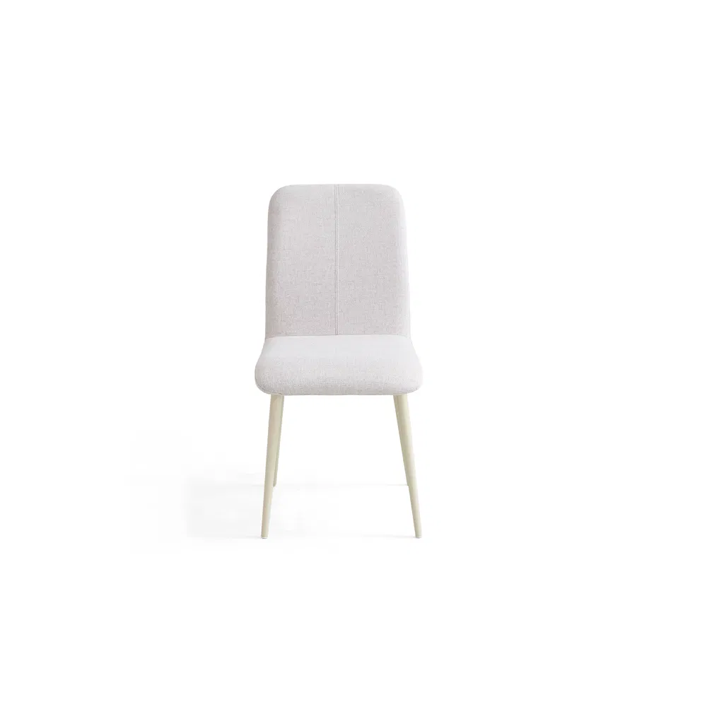 Casa Sem Braço Cadeira de Jantar Cinza Moderna Estofada Minimalista com Pernas de Metal Sem Braço Quente