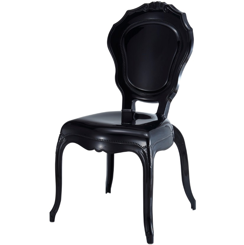 Cadeira Armless Estilo Antiguidades Europeias Transparente Belle Époque VIP para Evento Real Cristal Empilhável Bella para Aluguel de Jantar e Casamento