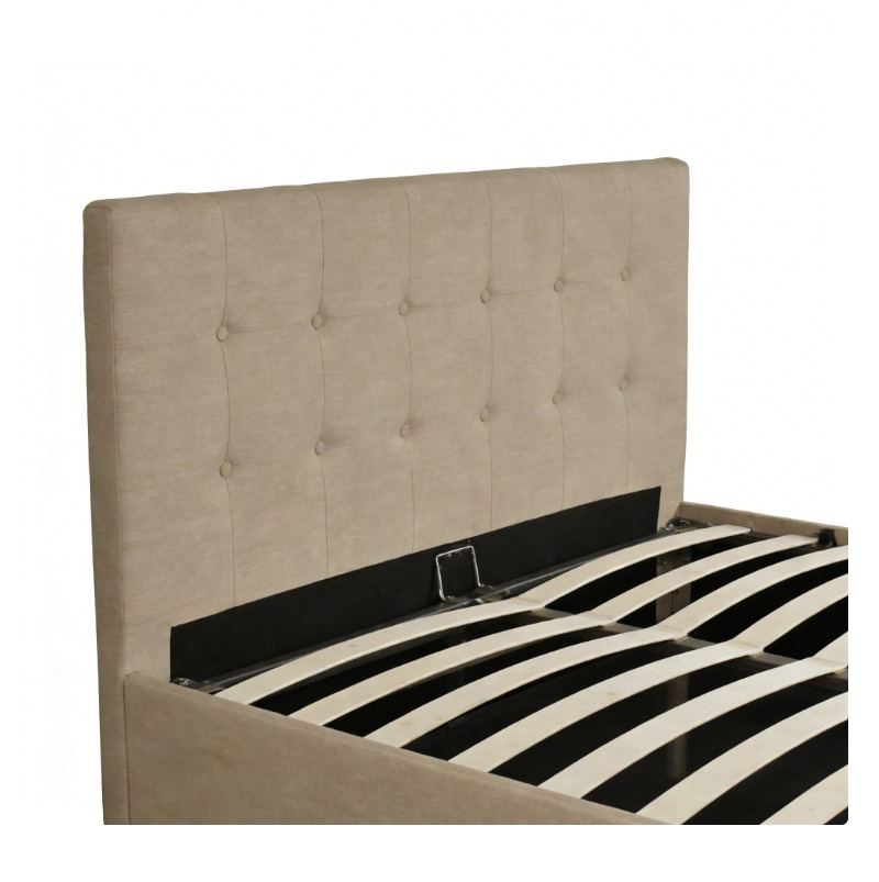 Estrutura de Cama King Size com Armazenamento Dobrável para Ferro, Design de Montagem Fácil, Cama Plataforma Estofada