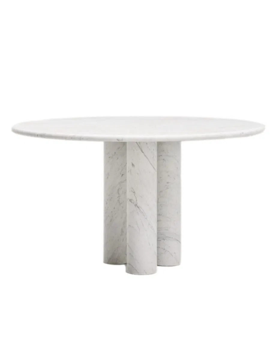 Mesa de Jantar Redonda Moderna de Luxo Móveis para Sala de Jantar Mesa com Topo de Mármore
